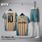 City model krem mavi futbol forması yaptırma modeli