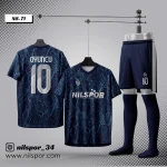 lacivert şimşek desenli futbol forması yaptırma modeli