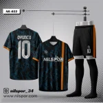 Siyah modern futbol forması yaptırma hizmeti Nilspor