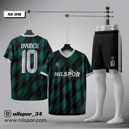 Ajax model yeşil siyah futbol forması yaptırma hizmeti Nilspor