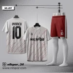 Arsenal model beyaz kırmızı futbol forması yaptırma hizmeti Nilspor