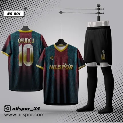 Barcelona model bordo mavi futbol forması yaptırma hizmeti Nilspor