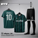forma yaptırma koyu yeşil desenli futbol forması nilspor