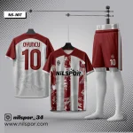 Kırmızı beyaz çizgili futbol forması yaptırma hizmeti Nilspor