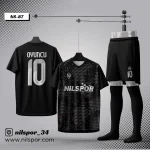 Forma yaptırma ve forma tasarlama için siyah özel tasarım futbol forması