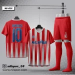 Atletico Madrid model kırmızı beyaz futbol forması yaptırma hizmeti Nilspor