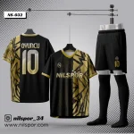 Siyah gold özel tasarım futbol forması yaptırma hizmeti Nilspor