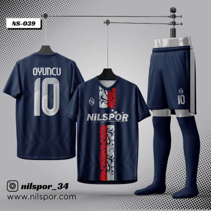 PSG model lacivert futbol forması yaptırma hizmeti Nilspor