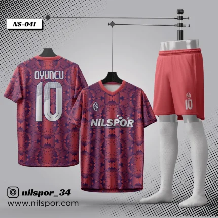 Pembe mor özel tasarım futbol forması yaptırma hizmeti Nilspor