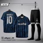 Mavi özel desenli futbol forması yaptırma hizmeti Nilspor