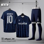 Real model lacivert futbol forması yaptırma hizmeti Nilspor