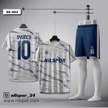 Real Madrid model beyaz mavi futbol forması yaptırma hizmeti Nilspor