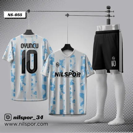 Arjantin model beyaz mavi futbol forması yaptırma hizmeti Nilspor