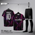 Forma yaptırma ve forma tasarlama için PSG tarzı mor siyah futbol forması