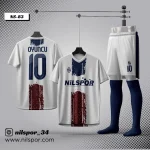 Forma yaptırma ve forma tasarlama için PSG tarzı beyaz lacivert futbol forması