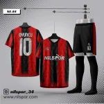 Forma yaptırma ve forma tasarlama için Milan tarzı kırmızı siyah futbol forması