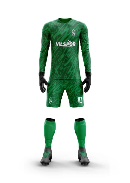 yeşil kamuflaj desenli kaleci forması uzun kollu, futbol kaleci forma yaptırma modeli