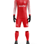 kırmızı beyaz çizgili kollu kaleci forması nilspor forma yaptırma