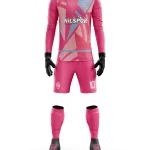 pembe kaleci forması uzun kollu, özel tasarım futbol kaleci forma yaptırma modeli