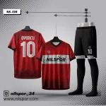Türkiye tarzı kırmızı beyaz özel tasarım futbol forması – forma yaptırma Nilspor