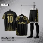 Siyah gold premium futbol forması yaptırma hizmeti Nilspor
