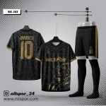 Forma yaptırma siyah altın panter desenli futbol forması