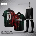 Forma yaptırma siyah kırmızı yeşil özel tasarım futbol forması
