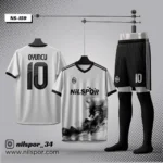 Forma tasarla siyah beyaz ejderha desenli özel futbol forması